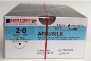Suture Chirurgiche ASSUSILK ( EP 3 ) 2/0 AGO TRIANGOLARE 3/8 - 18,7 mm ( cod. KU530 ) - ASSUT EUROPE