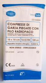 Compresse di Garza Piegata - cm. 10 x 10 ( 16 pieghe Filo RX  ) Conf. 1.000 pz. DEALFA