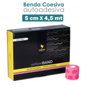 Bende Elastiche Coesive Autoaderenti Colorate yellowBAND &quot; Cuoricini &quot; - 12 pz. ( cm. 5 x mt. 4,5 )