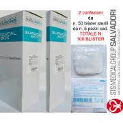 n. 2 Confezioni SURGICAL BOX Compresse di garza STERILE cm. 5 x 5 ( 16 pieghe ) - TOTALE N. 100 BLISTER - STS MEDICAL GROUP SALVADORI