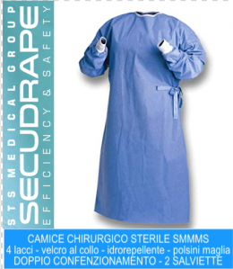 Camice Chirurgico Sterile in SMMMS Idrorepellente ( 32 pezzi ) Taglia L - STS MEDICAL GROUP