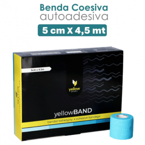 Bende Elastiche Coesive Autoaderenti Colorate yellowBAND " Azzurre " - 12 pz. ( cm. 5 x mt. 4,5 )