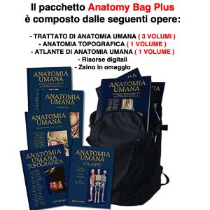 Trattato di Anatomia Umana ( 3 volumi ) 2021 + Atlante di Anatomia Umana + Anatomia Topografica ( Anatomy Bag Plus )
