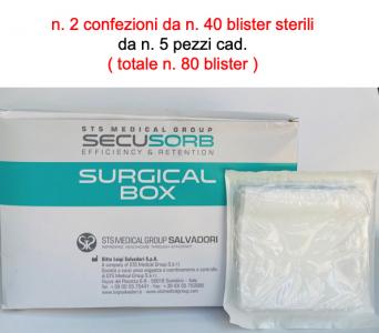 n. 2 Confezioni SURGICAL BOX Compresse di garza STERILE cm. 10 x 10 ( 8 pieghe ) - TOTALE N. 80 BLISTER - STS MEDICAL GROUP SALVADORI