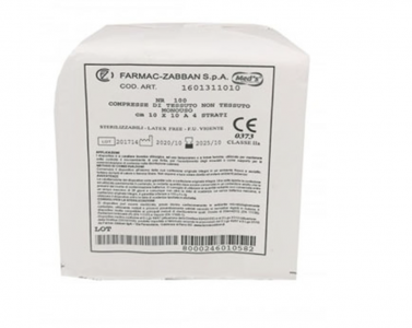 Compresse di Garza Piegate in TNT non sterili cm 10x10 a 4 strati ( conf. da 100 pezzi ) - FARMAC ZABBAN