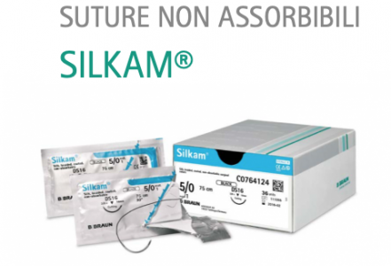 Suture Chirurgiche B BRAUN - SILKAM ( EP 1 ) 5/0 AGO TRIANGOLARE 3/8 - 16 mm. ( C0762121 )