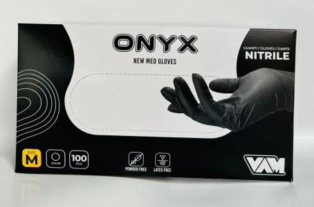Guanti in NITRILE NERO " NEW MED GLOVES " ONYX ( 1.000 pezzi ) - Taglia M