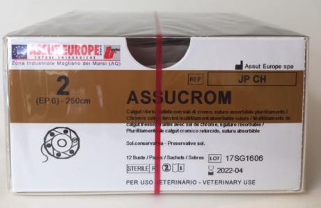 Suture Chirurgiche ASSUCROM ( solo uso veterinario ) ( EP 5 ) 2 BOBINA - 250 cm ( cod. JP CH ) - ASSUT EUROPE